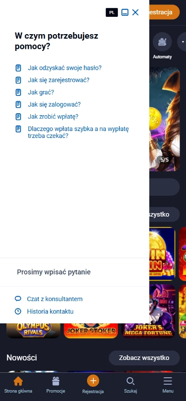 Wsparcie aplikacji vox casino i pomoc gracza.