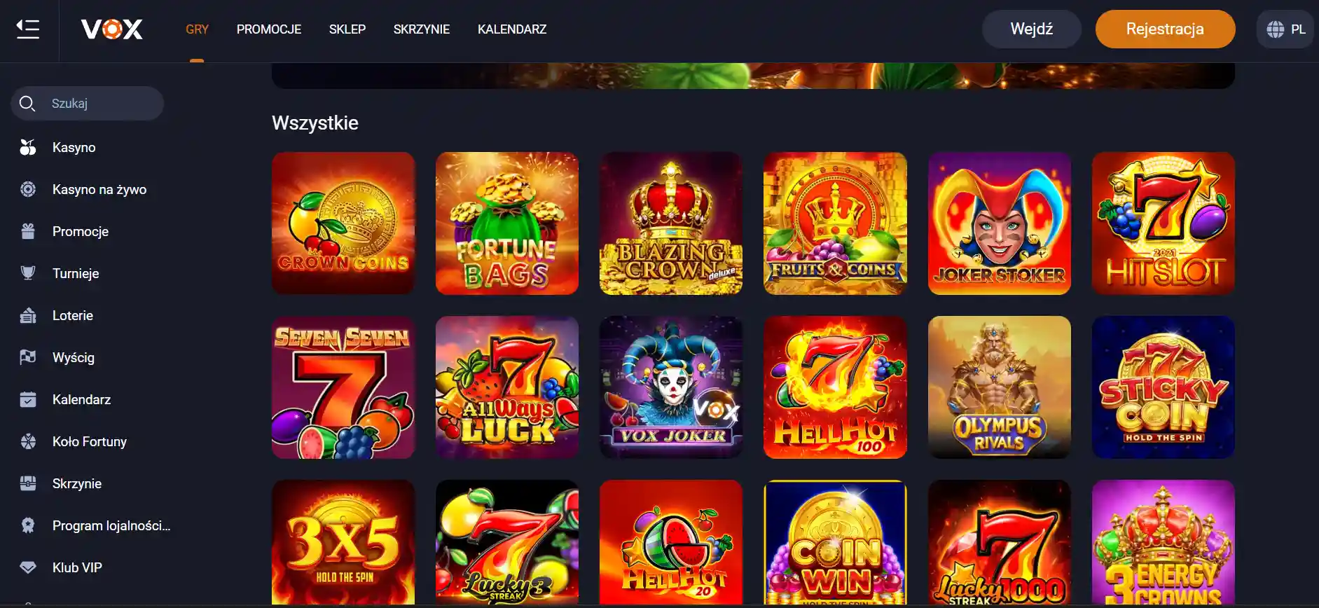 Gry kasynowe online vox casino.